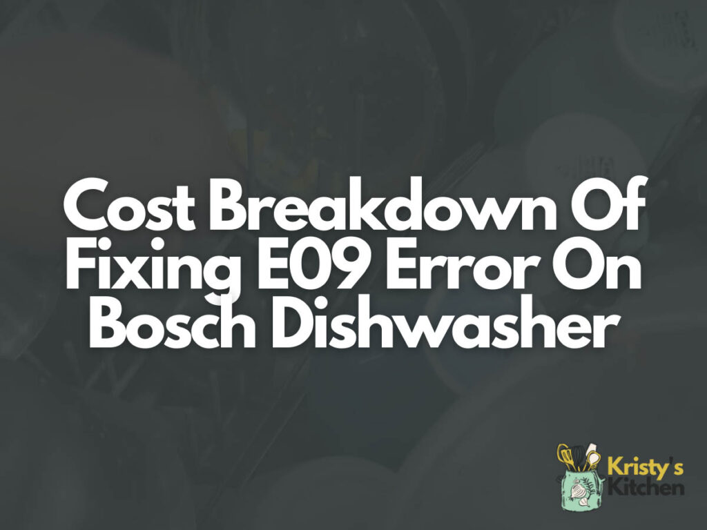 Cost Breakdown Of Fixing E09 Error On Bosch Dishwasher